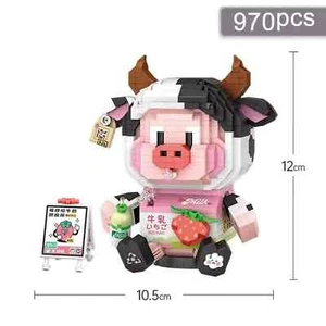 LOZ Micro Building Block Pig Strawberry Milk 8134 Assembly Building Blocks Toys - Picture 1 of 4