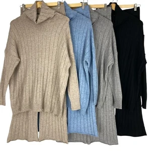 Women's 2 Pc WOOL & CASHMERE Blend Knitted Top & Bottom Co Ord Set Loungewear - Picture 1 of 15