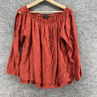 Blusa Sanctuary Mujer M Mediana Roja Hombro Frío Manga Larga Forrada Cuello Redondo Foto 1 de 4