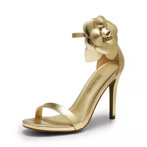 Women Heeled Sandals Elegant Stiletto Heel Ankle Straps Wedding Dress Sandals - Picture 1 of 44