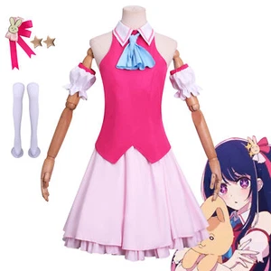Cosplay Oshi no Ko Ai Hoshino Wigs Dress Halloween Carnival Suits Costume Pink - Picture 1 of 12
