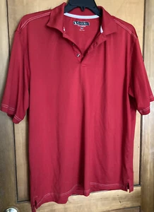 Pebble Beach Red Performance Golf Polo Size XL  White Stitching - Picture 1 of 3
