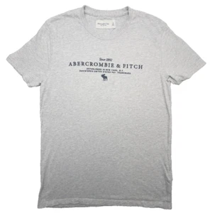 Abercrombie & Fitch T-shirt Mens Small Gray SS Embroidered Spellout Moose *flaw* - Picture 1 of 8