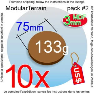 10x 3mm MDF 75mm Base Redonda Warhammer 40k Infinity Age Of Sigmar AOS - Imagen 1 de 3