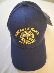 Cappello Portland Bureau Of Police Flexfit L-XL blu NUOVO - Foto 1 di 3