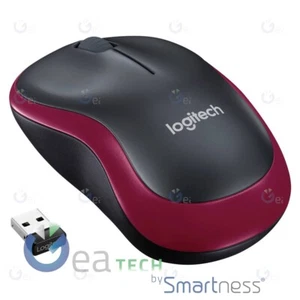 Logitech Kabellose Maus M185 2.4GHz 1000 Dpi Beidhändig + Mini Empfänger Rot - Bild 1 von 2