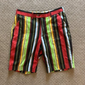 Loudmouth Golf Men's 34 Colorful Striped Shorts - Picture 1 of 4