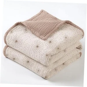 Muslin Quilt Blanket, Crib Blanket for Baby and Toddler,47x47 Inches(Sand - Picture 1 of 7