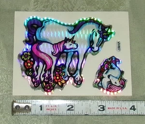 Vintage 80s BJ Decal Specialties Prism Unicorn Baby Vending Sticker - Picture 1 of 1