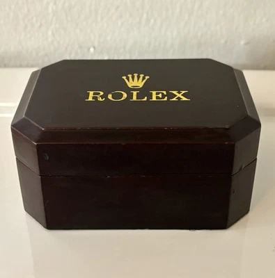 Rare 1980’s ROLEX Vintage Wood/Veneer Coffin Watch Presentation Storage Box - Image 1 of 4