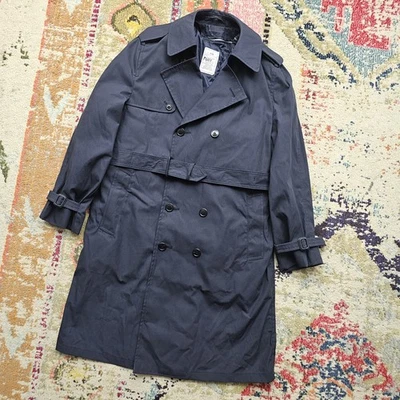 Defense Logistics Agency Defender Collection Men's Trench Coat 42 R Navy DSCP - Image 1 of 4