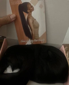 Seikea dicke Haarverlängerungen schwarz braun geöffnet aber neu ideal auch für Halloween - Bild 1 von 5