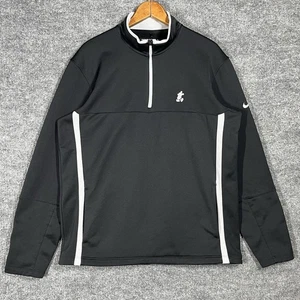 Nike Golf Disney Mickey Mouse 1/4 Zip Mens M Black Gray Therma Fit Disney Parks - Picture 1 of 21