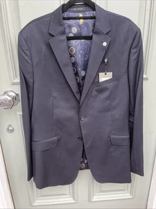 Ted Baker London Navy Time Zone Single Breast Jacket Blazer 44 B03 Bnwt Rrp £230 - Picture 1 of 11