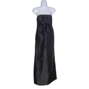 A Pea in the Pod MATERNITY Silk Strapless Maxi Dress Small Black - Picture 1 of 7