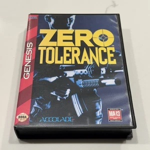 Zero Tolerance (Sega Genesis, 1994) Auténtico Completo CIB Manual Ambas Tarjetas Reg - Imagen 1 de 14