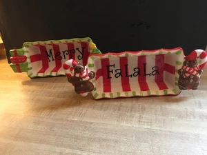 2 Mud Pie Mini Weihnachten Laib Pfannen Backofen Mikrowelle & Spülmaschinenfest - Bild 1 von 6