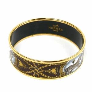 Hermes Email GM Bangle Bracelet cloisonne Horse Tassel Motif 20cm Round Box - Picture 1 of 7