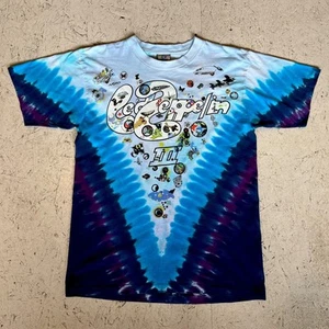Camiseta Vintage Led Zeppelin 3 Tie Dye 2002 DOP Mediana MI EE. UU. Rara Azul Líquido - Imagen 1 de 8