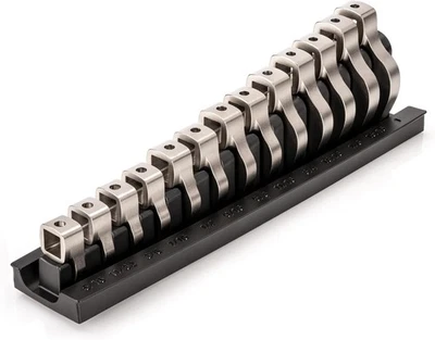 Juego de llaves de pie de gallo de accionamiento TEKTON 3/8 pulgadas con estante, 5/16-1 pulg., negro  Foto 1 de 4