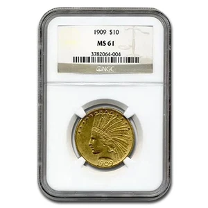 1909 10 $ Indian Gold Eagle MS-61 NGC - Bild 1 von 3