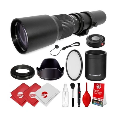 Opteka 500mm/1000mm f/8 Manual Telephoto Lens for Canon EOS 80D, 77D, 70D, 60... - Image 1 of 4