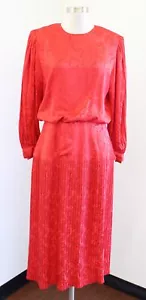 Vestido Camisa De Colección Años 90 Nilani Rojo Floral Cachemira Plisada Cintura Caída Talla 9/10 - Imagen 1 de 7