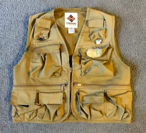 VTG Columbia Zip Front Canvas Utility Hunting Fishing Vest - Size Medium - Picture 1 of 4