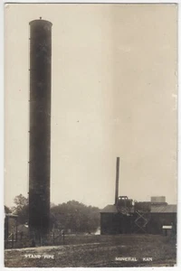 1910 Mineral, Kansas - ECHTFOTO Feuerwehr Standpfeife - Vintage Postkarte - Bild 1 von 2