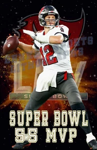 Tampa Bay Buccaneers  Lithograph print of Tom Brady Super Bowl 55 MVP 11 x 17 - Picture 1 of 1