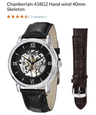 Stuhrling Original Legacy 458G2 Chamberlain Mechanical Skeleton Hand Wind Watch - Image 1 of 3