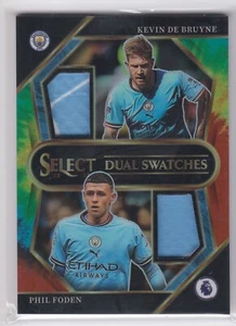 2022-23 Panini Select EPL Kevin De Bruyne Phil Foden Tie Dye Dual Patch 11/25 - Picture 1 of 2