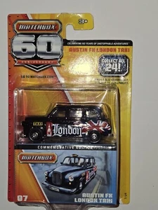 2012 Matchbox Superfast 60th Ann. Austin FX London Taxi On Card - Picture 1 of 2