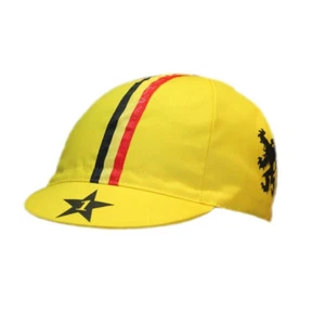 PRIMO LION OF FLANDERS VLAANDEREN RETRO VINTAGE CYCLING BIKE HAT CAP - Yellow - Picture 1 of 3