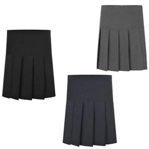 Womens All Round Pleated School Skirt with Zip Waist Girls School Uniform Skirt - Picture 1 of 7