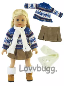 Winterpullover Rock Schal 3 Stck. für American Girl 18 Zoll Puppenkleidung KOSTENLOSER VERSAND ZUSATZ! - Bild 1 von 14
