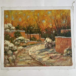 Weg nach Neuschnee Ölgemälde 20” x 24” - Bild 1 von 4