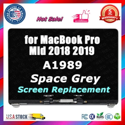 13" for MacBook Pro A1989 2018 2019 Retina LCD Screen Display Assembly A++(Gray) - Image 1 of 4
