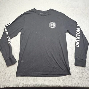 Camisa Brixton Mfg Para Hombres Mediana Negra Manga Larga Camiseta Deletreada - Imagen 1 de 14