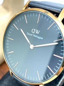 Daniel Wellington Womens Watch DW00100139 Rose Gold Black Dial 36mm Leather Band - Picture 1 of 12