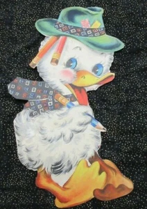 Vintage Unused DUCK DIE CUT WITH WHITE TAIL FEATHER; FATHER'S DAY OR BIRTHDAY? - Picture 1 of 4