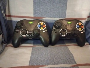 Pair Of Dreamgear Wireless Xbox Controllers 752 Black - Picture 1 of 5