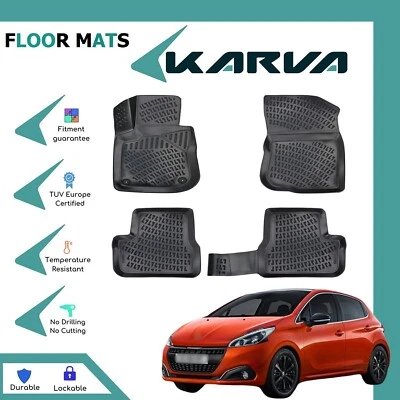Floor Mats Rubber 3D Molded Black Fits for Peugeot 208 2012-2018 - Image 1 of 4