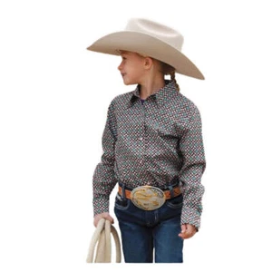 CTW8040006 Cruel Girl Girls' Long Sleeve Western Snap Shirt - Purple Print NEW - Picture 1 of 6