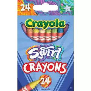 Crayola Swirl Crayones 24 Ct Multicolor Crayones Regreso a la Escuela Suministros - Imagen 1 de 6