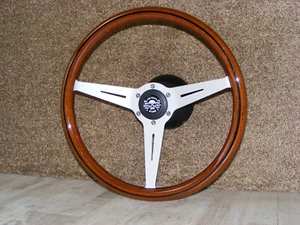 Wooden steering wheel sports steering wheel 380 mm hub Rolls Royce silver spirit shadow corniche - Picture 1 of 8