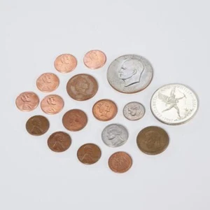Gemischtes Münzlot Eisenhower Dollar, Wheat Penny, Belgique, British, Espana, 17 Teile - Bild 1 von 9
