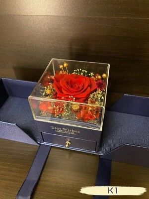 Preserved Eternal Real Rose Flower Gift Box With Jewelry Box Best Wishes - Image 1 of 4