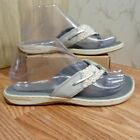 Sperry Womens Parrotfish Sandals Sz 7M Gray White Braided Strap Thong STS82817