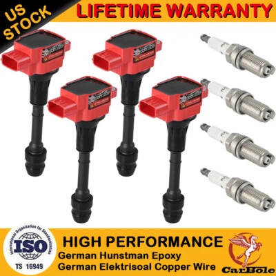 Paquete de 4 bobinas de encendido y bujías de iridio para Nissan Altima 2002-2006 2,5 L UF350 Foto 1 de 4